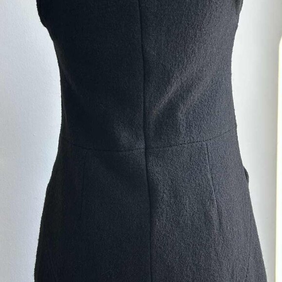 Zara Collection Black Textured Wool Mock-Neck Shift Dress with Pockets – EU L - Picture 6 of 12